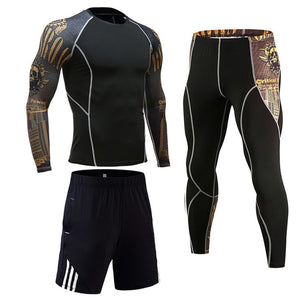 MMA Compression Tracksuit Men Demix Mens Sport Jogging Suit Rashgard Running Set Men Gym Clothing Men Fitness Workout Tight