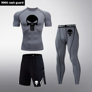 MMA Compression Tracksuit Men Demix Mens Sport Jogging Suit Rashgard Running Set Men Gym Clothing Men Fitness Workout Tight