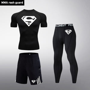 MMA Compression Tracksuit Men Demix Mens Sport Jogging Suit Rashgard Running Set Men Gym Clothing Men Fitness Workout Tight