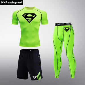 MMA Compression Tracksuit Men Demix Mens Sport Jogging Suit Rashgard Running Set Men Gym Clothing Men Fitness Workout Tight