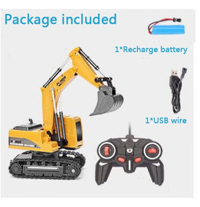 2.4Ghz 6 Channel 1:24 RC Excavator toy RC Engineering Car Alloy and plastic Excavator RTR For kids Christmas gift