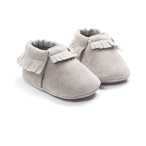 2020 PU Suede Leather Newborn Baby Moccasins Shoes Soft Soled Non-slip Crib First Walker