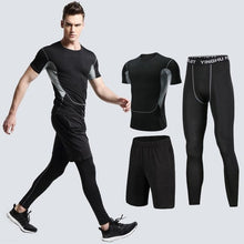 Load image into Gallery viewer, Men&#39;s Compression Sportswear Suits Gym Tights Training Clothes Workout Jogging Sports Set Running Tracksuit Quick Dry Plus Size