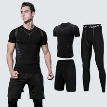 Load image into Gallery viewer, Men&#39;s Compression Sportswear Suits Gym Tights Training Clothes Workout Jogging Sports Set Running Tracksuit Quick Dry Plus Size