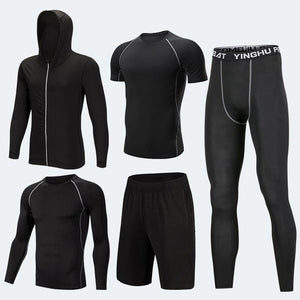 Men's Compression Sportswear Suits Gym Tights Training Clothes Workout Jogging Sports Set Running Tracksuit Quick Dry Plus Size