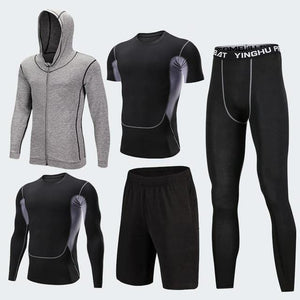 Men's Compression Sportswear Suits Gym Tights Training Clothes Workout Jogging Sports Set Running Tracksuit Quick Dry Plus Size