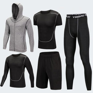 Men's Compression Sportswear Suits Gym Tights Training Clothes Workout Jogging Sports Set Running Tracksuit Quick Dry Plus Size