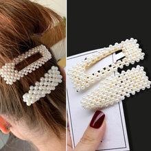 Load image into Gallery viewer, 1Set Handmade Pearls Hair Clips Pin for Women Fashion Geometric Flower Barrettes Headwear Girls Sweet Hairpins Hair Accessorie