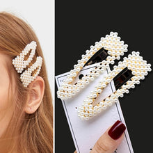 Load image into Gallery viewer, 1Set Handmade Pearls Hair Clips Pin for Women Fashion Geometric Flower Barrettes Headwear Girls Sweet Hairpins Hair Accessorie