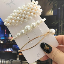 Load image into Gallery viewer, 1Set Handmade Pearls Hair Clips Pin for Women Fashion Geometric Flower Barrettes Headwear Girls Sweet Hairpins Hair Accessorie