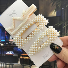 Load image into Gallery viewer, 1Set Handmade Pearls Hair Clips Pin for Women Fashion Geometric Flower Barrettes Headwear Girls Sweet Hairpins Hair Accessorie