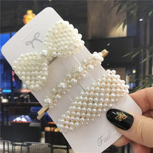 Load image into Gallery viewer, 1Set Handmade Pearls Hair Clips Pin for Women Fashion Geometric Flower Barrettes Headwear Girls Sweet Hairpins Hair Accessorie