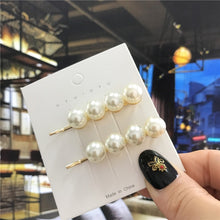 Load image into Gallery viewer, 1Set Handmade Pearls Hair Clips Pin for Women Fashion Geometric Flower Barrettes Headwear Girls Sweet Hairpins Hair Accessorie