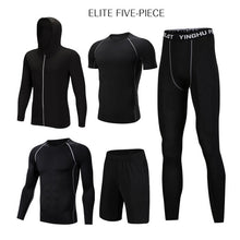 Load image into Gallery viewer, 5 Pcs/Set Men&#39;s Tracksuit Sports Suit Gym Fitness Compression Clothes Running Jogging Sport Wear Exercise Workout Tights