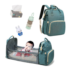 Load image into Gallery viewer, 2020 Fashion Portable Folding Crib Diaper Bag Multi-Function Large Capacity Baby Backpack Diaper Bag Baby Stroller Organizer Bag