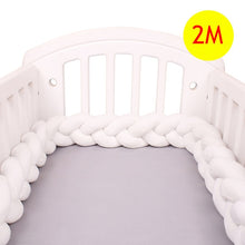 Load image into Gallery viewer, 1M/2M/3M/4M Length Newborn Baby Bed Bumper Pure Weaving Plush Knot Crib Bumper Kids Bed Baby Cot Protector Baby Room Decor