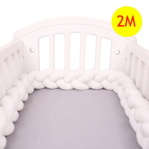 1M/2M/3M/4M Length Newborn Baby Bed Bumper Pure Weaving Plush Knot Crib Bumper Kids Bed Baby Cot Protector Baby Room Decor