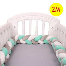 Load image into Gallery viewer, 1M/2M/3M/4M Length Newborn Baby Bed Bumper Pure Weaving Plush Knot Crib Bumper Kids Bed Baby Cot Protector Baby Room Decor