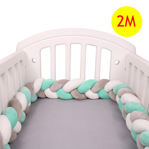 1M/2M/3M/4M Length Newborn Baby Bed Bumper Pure Weaving Plush Knot Crib Bumper Kids Bed Baby Cot Protector Baby Room Decor