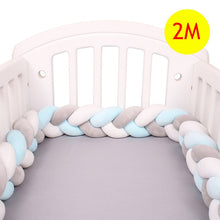 Load image into Gallery viewer, 1M/2M/3M/4M Length Newborn Baby Bed Bumper Pure Weaving Plush Knot Crib Bumper Kids Bed Baby Cot Protector Baby Room Decor