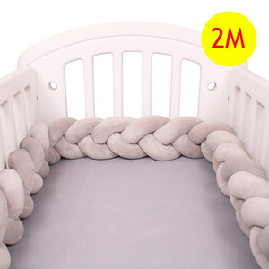 1M/2M/3M/4M Length Newborn Baby Bed Bumper Pure Weaving Plush Knot Crib Bumper Kids Bed Baby Cot Protector Baby Room Decor