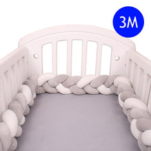 Load image into Gallery viewer, 1M/2M/3M/4M Length Newborn Baby Bed Bumper Pure Weaving Plush Knot Crib Bumper Kids Bed Baby Cot Protector Baby Room Decor