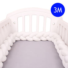 Load image into Gallery viewer, 1M/2M/3M/4M Length Newborn Baby Bed Bumper Pure Weaving Plush Knot Crib Bumper Kids Bed Baby Cot Protector Baby Room Decor