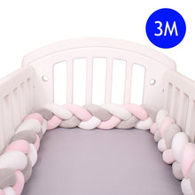 Load image into Gallery viewer, 1M/2M/3M/4M Length Newborn Baby Bed Bumper Pure Weaving Plush Knot Crib Bumper Kids Bed Baby Cot Protector Baby Room Decor