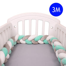 Load image into Gallery viewer, 1M/2M/3M/4M Length Newborn Baby Bed Bumper Pure Weaving Plush Knot Crib Bumper Kids Bed Baby Cot Protector Baby Room Decor