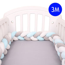 Load image into Gallery viewer, 1M/2M/3M/4M Length Newborn Baby Bed Bumper Pure Weaving Plush Knot Crib Bumper Kids Bed Baby Cot Protector Baby Room Decor