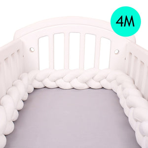 1M/2M/3M/4M Length Newborn Baby Bed Bumper Pure Weaving Plush Knot Crib Bumper Kids Bed Baby Cot Protector Baby Room Decor