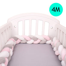 Load image into Gallery viewer, 1M/2M/3M/4M Length Newborn Baby Bed Bumper Pure Weaving Plush Knot Crib Bumper Kids Bed Baby Cot Protector Baby Room Decor