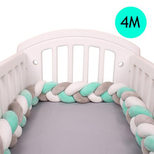 Load image into Gallery viewer, 1M/2M/3M/4M Length Newborn Baby Bed Bumper Pure Weaving Plush Knot Crib Bumper Kids Bed Baby Cot Protector Baby Room Decor