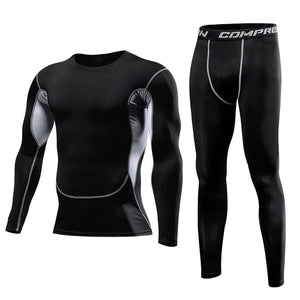 Men Clothing Sportswear Gym Fitness Compression Suits Running Set Sport Outdoor Jogging Quick Dry Tight