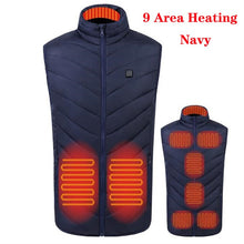 Load image into Gallery viewer, New 9 Places Heated Vest Men Women Usb Heated Jacket Heating Vest Thermal Clothing Hunting Vest Winter Heating Jacket BlackS-6XL