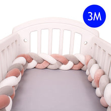 Load image into Gallery viewer, 1M/2M/3M/4M Length Newborn Baby Bed Bumper Pure Weaving Plush Knot Crib Bumper Kids Bed Baby Cot Protector Baby Room Decor