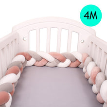 Load image into Gallery viewer, 1M/2M/3M/4M Length Newborn Baby Bed Bumper Pure Weaving Plush Knot Crib Bumper Kids Bed Baby Cot Protector Baby Room Decor