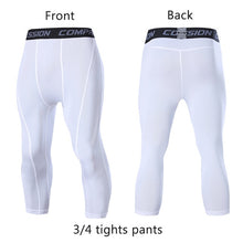 Load image into Gallery viewer, Men&#39;s Sports 3/4 Cropped Pants Gym Running Leggings Male Joggings Elastic Compressions Sweatpant Football Basketball Trousers