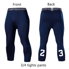 Load image into Gallery viewer, Men&#39;s Sports 3/4 Cropped Pants Gym Running Leggings Male Joggings Elastic Compressions Sweatpant Football Basketball Trousers