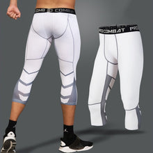 Load image into Gallery viewer, Men&#39;s Sports 3/4 Cropped Pants Gym Running Leggings Male Joggings Elastic Compressions Sweatpant Football Basketball Trousers