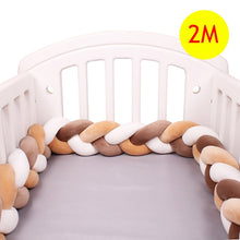 Load image into Gallery viewer, 1M/2M/3M/4M Length Newborn Baby Bed Bumper Pure Weaving Plush Knot Crib Bumper Kids Bed Baby Cot Protector Baby Room Decor