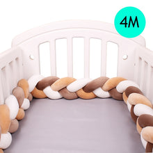 Load image into Gallery viewer, 1M/2M/3M/4M Length Newborn Baby Bed Bumper Pure Weaving Plush Knot Crib Bumper Kids Bed Baby Cot Protector Baby Room Decor