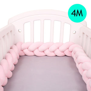 1M/2M/3M/4M Length Newborn Baby Bed Bumper Pure Weaving Plush Knot Crib Bumper Kids Bed Baby Cot Protector Baby Room Decor