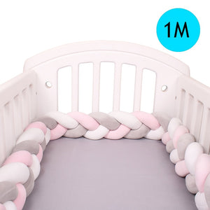 1M/2M/3M/4M Length Newborn Baby Bed Bumper Pure Weaving Plush Knot Crib Bumper Kids Bed Baby Cot Protector Baby Room Decor