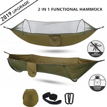 Load image into Gallery viewer, 2020 Camping Hammock with Mosquito Net Pop-Up Light Portable Outdoor Parachute Hammocks Swing Sleeping Hammock Camping Stuff