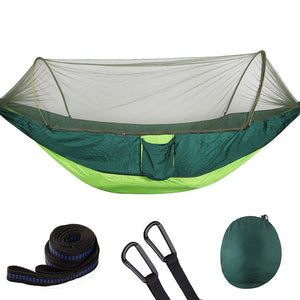 2020 Camping Hammock with Mosquito Net Pop-Up Light Portable Outdoor Parachute Hammocks Swing Sleeping Hammock Camping Stuff