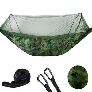 2020 Camping Hammock with Mosquito Net Pop-Up Light Portable Outdoor Parachute Hammocks Swing Sleeping Hammock Camping Stuff