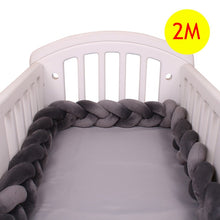 Load image into Gallery viewer, 1M/2M/3M/4M Length Newborn Baby Bed Bumper Pure Weaving Plush Knot Crib Bumper Kids Bed Baby Cot Protector Baby Room Decor