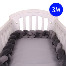 Load image into Gallery viewer, 1M/2M/3M/4M Length Newborn Baby Bed Bumper Pure Weaving Plush Knot Crib Bumper Kids Bed Baby Cot Protector Baby Room Decor