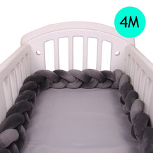 Load image into Gallery viewer, 1M/2M/3M/4M Length Newborn Baby Bed Bumper Pure Weaving Plush Knot Crib Bumper Kids Bed Baby Cot Protector Baby Room Decor